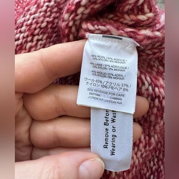 J. Crew Italian Marled Red Wool Blend Turtleneck Oversized Sweater Size S - Picture 5 of 11